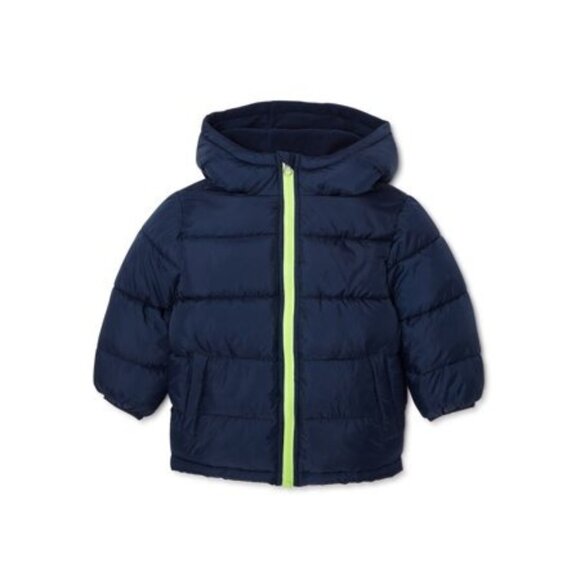 Wonder Nation Baby Boys 18M Bubble Jacket Navy Blue Hooded Coat - Picture 1 of 3